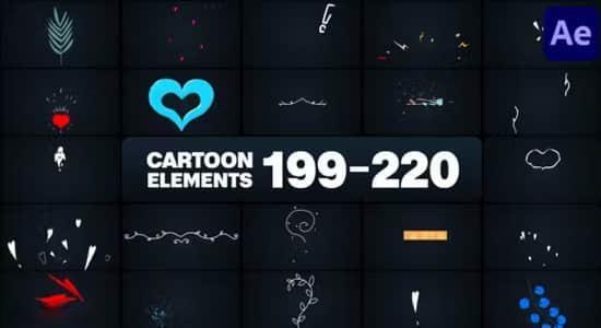 AE模板-彩色有趣2D卡通元素图形动画(含原版音乐) Cartoon Elements AE模板-彩色有趣2D卡通元素图形动画(含原版音乐) Cartoon Elements