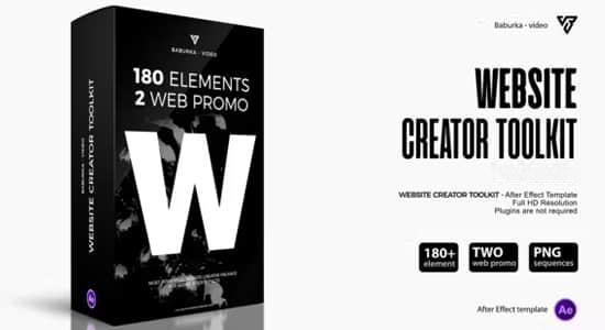 AE模板-手机平板电脑应用网页界面创建宣传展示动画 Website Creator Toolkit