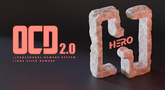 Blender插件-快速破坏损伤模型做旧效果 OCD (One Click Damage) V2.0.1 Blender插件-快速破坏损伤模型做旧效果 OCD (One Click Damage) V2.0.1