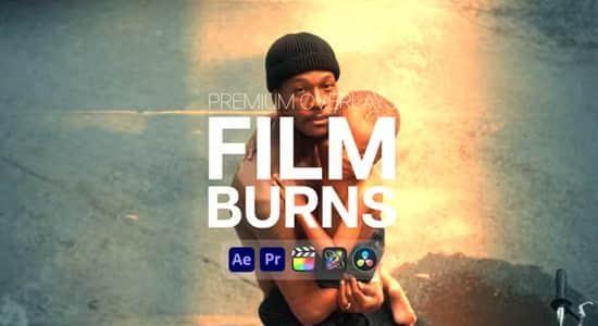 AE/PR模板-复古胶片刮痕灼烧闪光纹理叠加视觉特效 Premium Overlays Film Burn AE/PR模板-复古胶片刮痕灼烧闪光纹理叠加视觉特效 Premium Overlays Film Burn