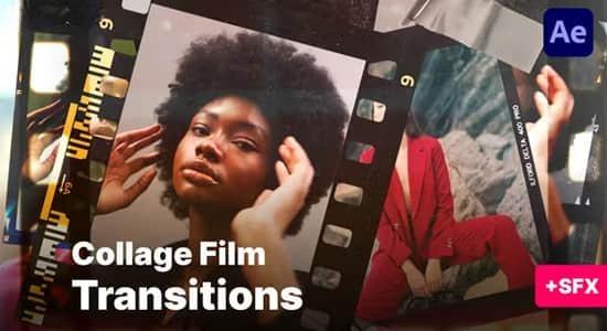 AE模板-10组复古老胶片闪烁拼贴视频转场预设 Seamless Collage Transitions