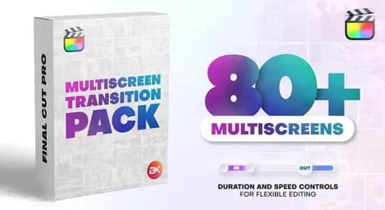 FCPX插件-84个动态分屏展示转场过渡效果预设 Multiscreen Transitions Pack