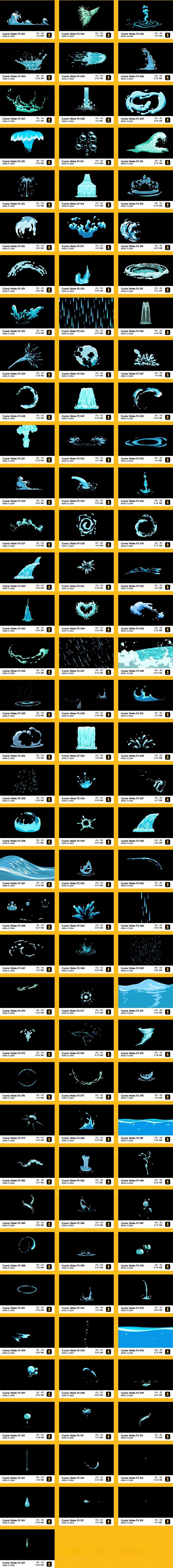4K视频素材-109个动漫卡通二维水流液体MG动画特效 BBV66+AE工程