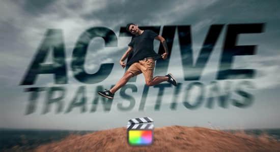 FCPX插件-62个时尚酷炫动态活力视频无缝转场预设