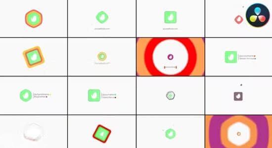 达芬奇模板-18组简洁图形LOGO标志开场小片头动画 Logo Reveals for DaVinci Resolve