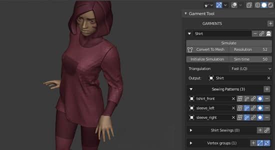 Blender插件-服装布料模拟制作 Garment Tool V2.0.2+使用教程