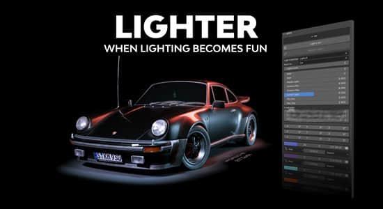 三维场景模型灯光Blender插件 Lighter Addon V2.0.4