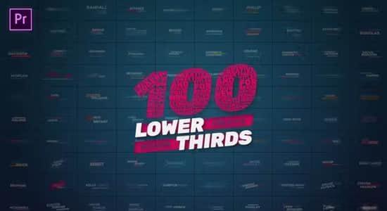 PR模板-100个文字设计字幕条标题动画 Lower Thirds Pack MOGRT