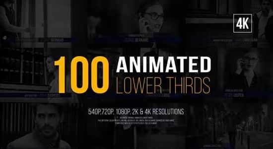 AE模板-100种现代独特文字标题字幕条动画 Animated Lower Thirds