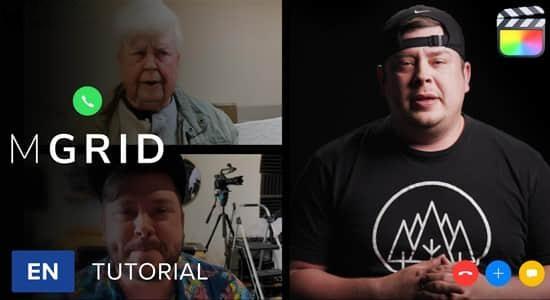 FCPX插件-37个网格组合分屏拼贴多人视频通话聊天动画 mGrid+使用教程