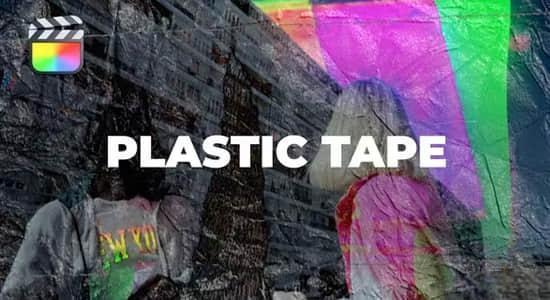 FCPX插件-15个塑料胶带混乱视觉转场动画预设 Plastic Tape Transitions