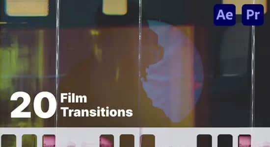 AE/PR模板-20种复古老电影胶片穿孔灼烧闪烁刮痕转场预设 Film Transition Pack AE/PR模板-20种复古老电影胶片穿孔灼烧闪烁刮痕转场预设 Film Transition Pack