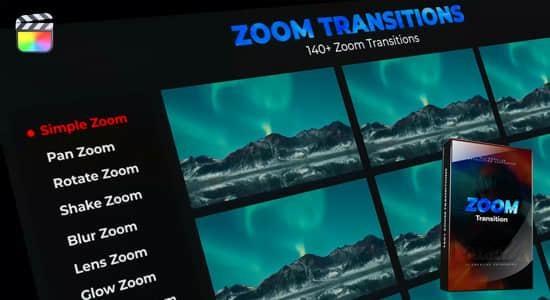 FCPX插件-136个终极多功能冲击缩放动态过渡无缝转场预设 Zoom Transition