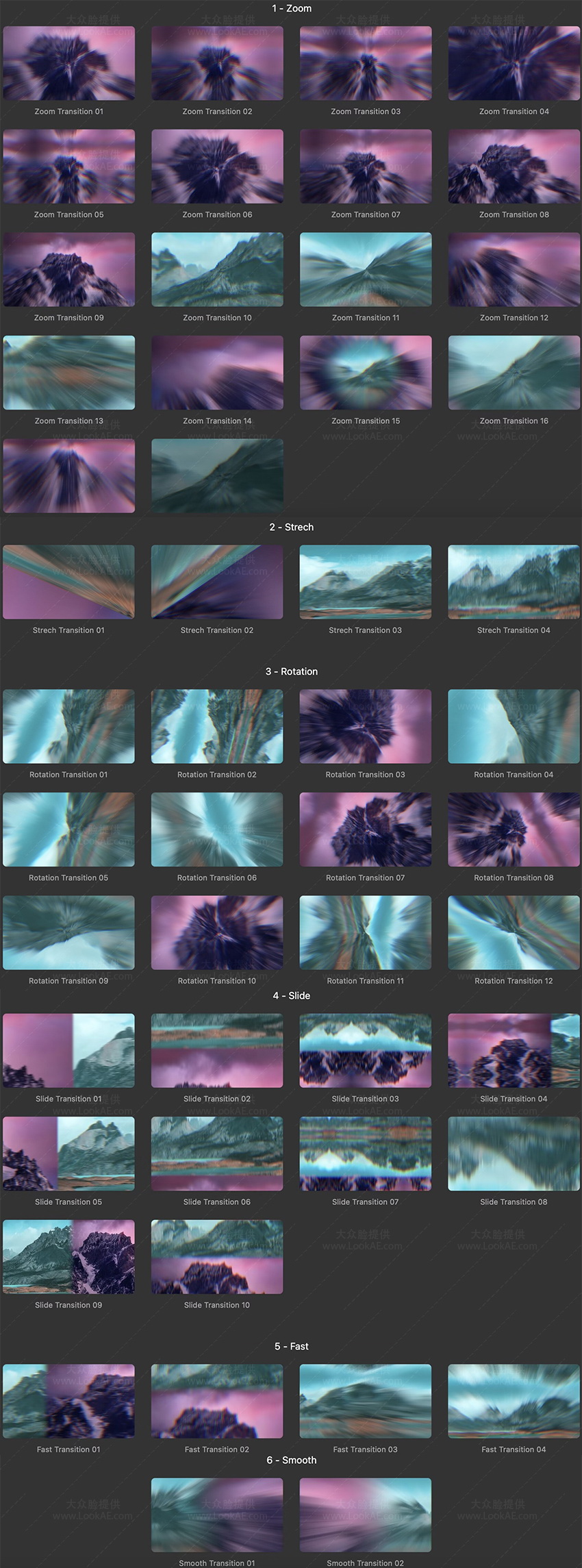 FCPX插件-50种酷炫丝滑模糊缩放移动视觉冲击无缝转场预设 FCPX插件-50种酷炫丝滑模糊缩放移动视觉冲击无缝转场预设