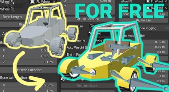 Blender插件-汽车装备绑定工具 Unreal Engine 4 Vehicle Rigging Addon V0.6.2