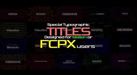 FCPX插件-44组创意特殊文字标题排版设计展示动画