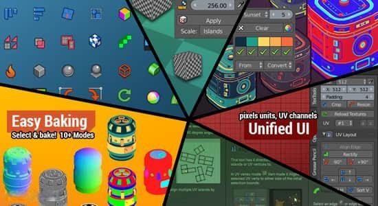 多功能贴图展UV工具包Blender插件 TexTools v1.6.1