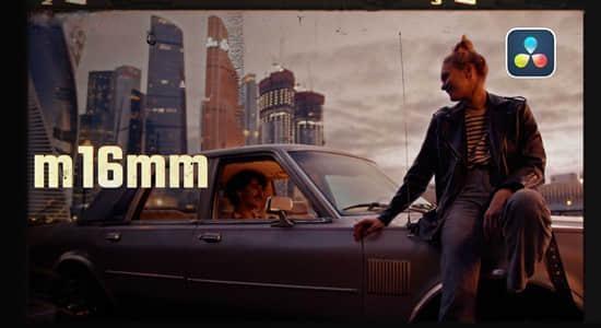 达芬奇预设-30种复古怀旧电影胶片边框刮痕视觉特效插件 m16mm