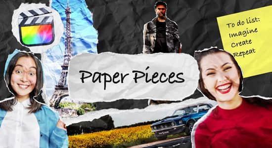 FCPX插件-50个创意褶皱纸张撕裂拼贴定格动画预设 FCPX插件-50个创意褶皱纸张撕裂拼贴定格动画预设