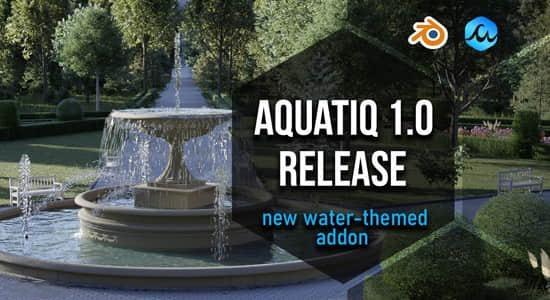 Blender插件-三维水流喷泉大海瀑布特效预设 Water Library Aquatiq 1.1.3 Blender插件-三维水流喷泉大海瀑布特效预设 Water Library Aquatiq 1.1.3