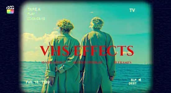 FCPX插件-35个复古老录像带电影胶片边框视觉效果 VHS Effects