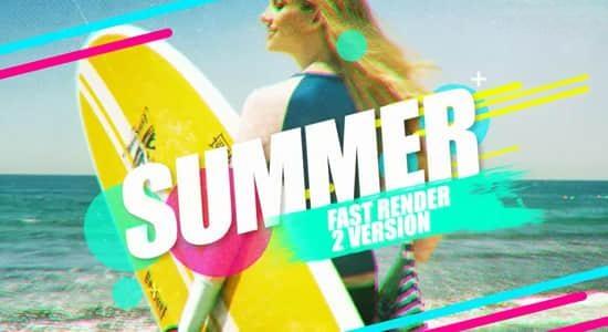 AE模板-动感欢乐夏日炫彩图形快闪图文介绍展示动画 Summer Openers