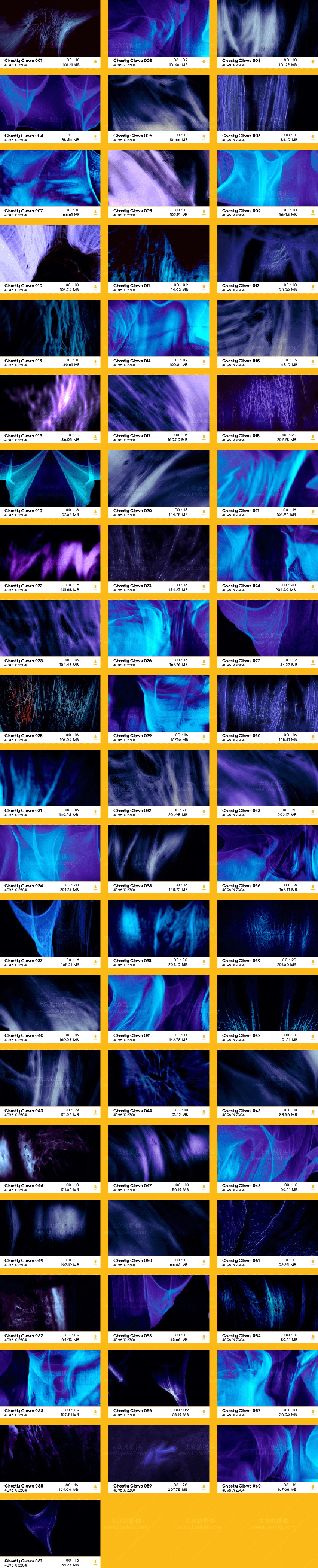 4K视频素材-61个抽象恐怖惊悚丝绸纱布飘动特效动画 BBV57