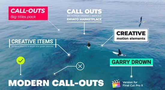 FCPX插件-21个现代呼出指示线条文字标题介绍动画 Modern Call-Outs FCPX插件-21个现代呼出指示线条文字标题介绍动画 Modern Call-Outs