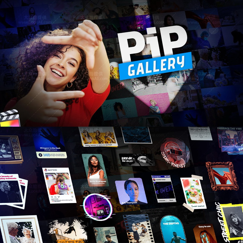 FCPX插件-50个创意画中画小弹窗展示介绍动画