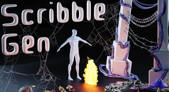 Blender插件-路径绘制模型生成器 Scribble Gen V0.21+使用教程 Blender插件-路径绘制模型生成器 Scribble Gen V0.21+使用教程