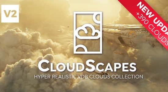 395种真实白云云朵VDB模型Blender预设 Cloudscapes V2