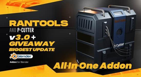 Blender插件-硬表面建模灯光渲染纹理烘焙修改器 Rantools And P-Cutter All-In-One Addon V3.3.13