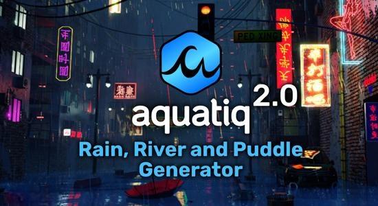 Blender插件-三维水流喷泉大海瀑布特效预设 Water Library Aquatiq V2.0.0