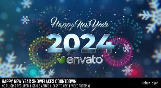 AE模板-冬日雪花10秒数字新年倒计时片头动画 Happy New Year Snowflakes Countdown AE模板-冬日雪花10秒数字新年倒计时片头动画 Happy New Year Snowflakes Countdown