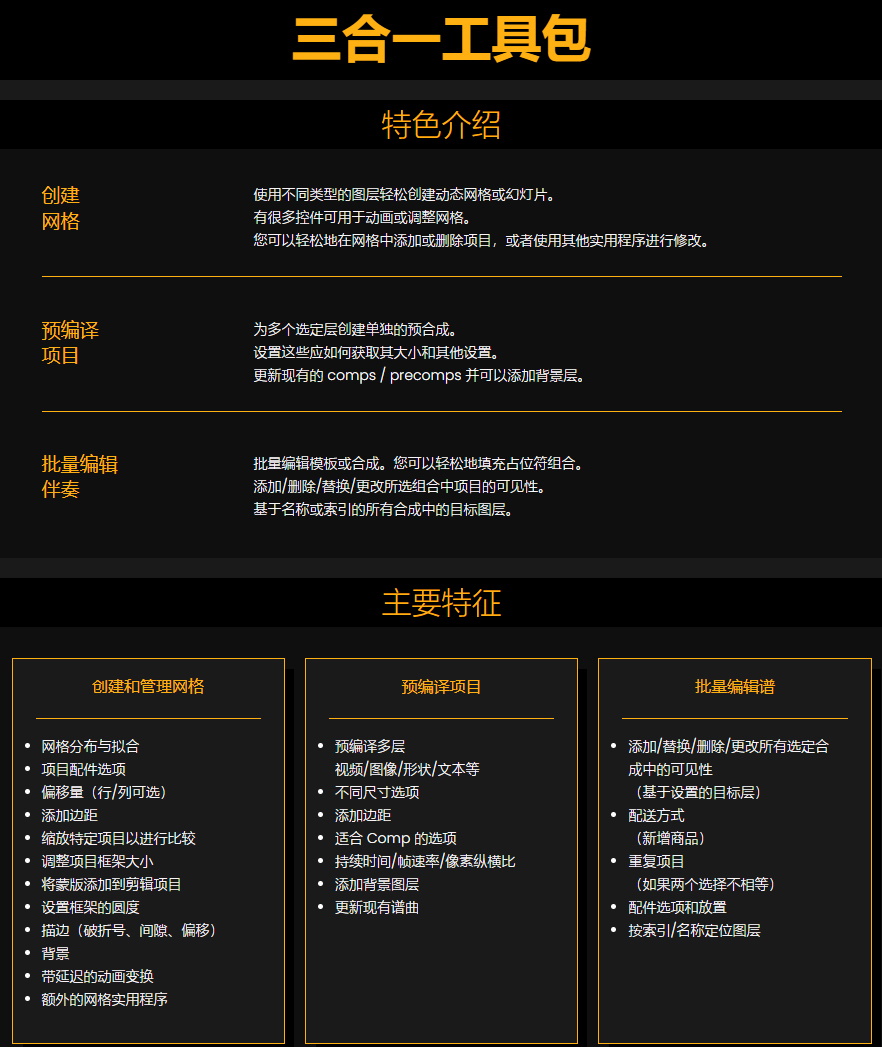 AE脚本-创建动态网格幻灯片视频墙展示动画 Slides & Grids V1.2.0+使用教程 AE脚本-创建动态网格幻灯片视频墙展示动画 Slides & Grids V1.2.0+使用教程