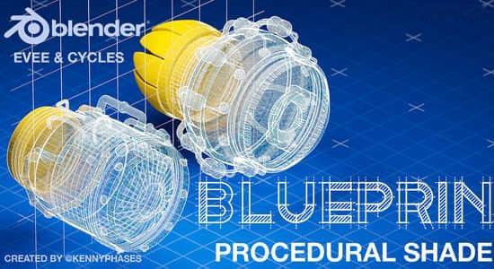 Blender插件-蓝图设计图渲染工具 Blueprint Shader KennyPhases V2 Blender插件-蓝图设计图渲染工具 Blueprint Shader KennyPhases V2