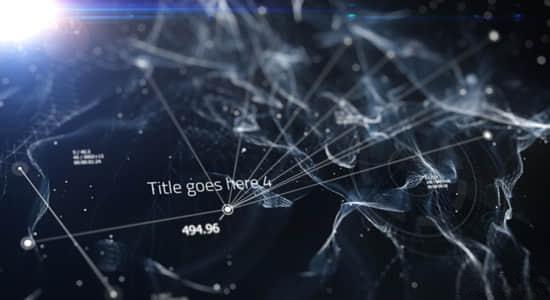 AE模板-科技感点线粒子连接抽象背景文字标题开场片头 Science Opener