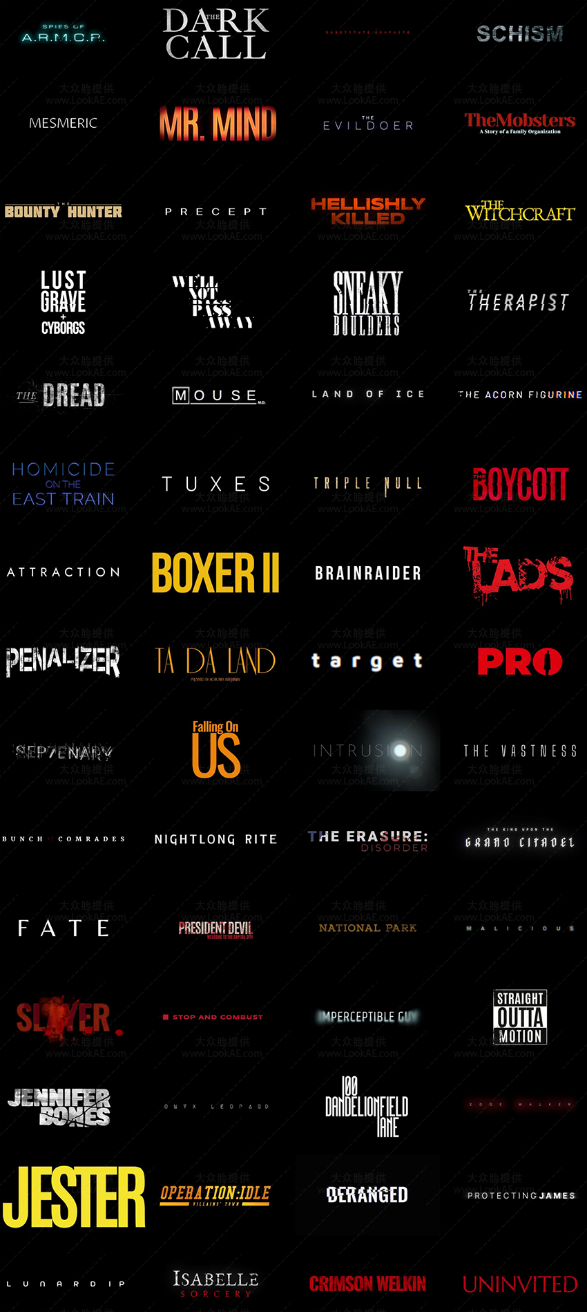 FCPX插件-60种大气震撼电影设计感文字标题创意排版预告片开场动画 FCPX插件-60种大气震撼电影设计感文字标题创意排版预告片开场动画