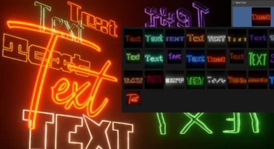 霓虹发光文字标题效果Blender插件 Neon Text Addon v1.0 霓虹发光文字标题效果Blender插件 Neon Text Addon v1.0