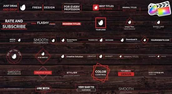 FCPX插件-33个现代迷你文字标题字幕条动画 Minimal Modern Titles Pack FCPX插件-33个现代迷你文字标题字幕条动画 Minimal Modern Titles Pack