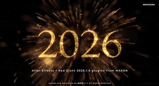 AE模板-2026新年金色粒子60秒数字倒计时动画片头 AE模板-2026新年金色粒子60秒数字倒计时动画片头