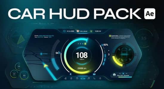 AE模板-未来科技感汽车仪表盘UI界面HUD动画 AE模板-未来科技感汽车仪表盘UI界面HUD动画