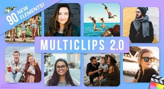 FCPX插件-多画面网格布局分屏动画横屏竖屏效果 2.0 FCPX插件-多画面网格布局分屏动画横屏竖屏效果 2.0